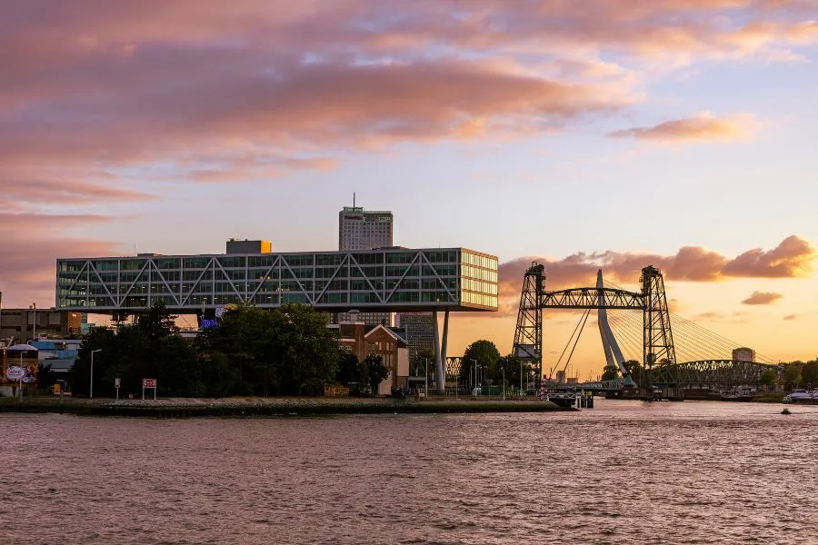 Unilever offices at sunset